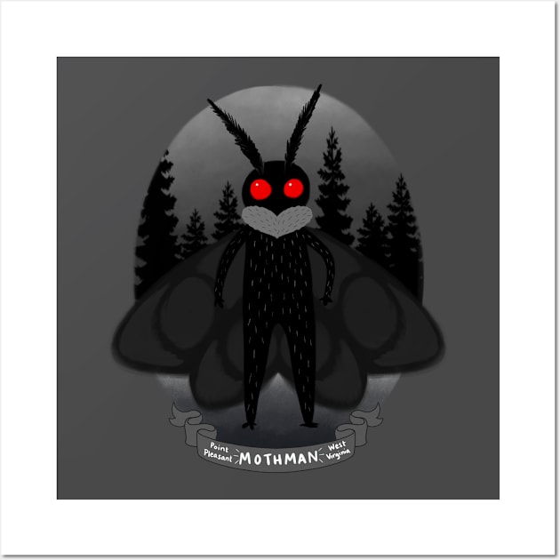 Mothman! Travel Plaque Wall Art by Meowlentine